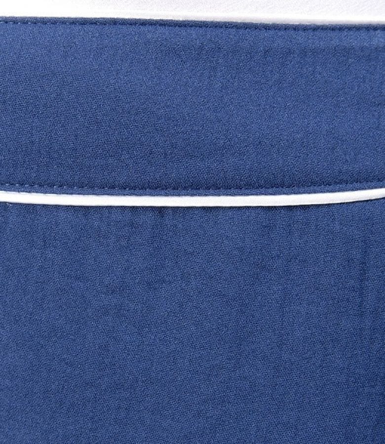 Fusta din viscoza creponata albastra cu slit lateral