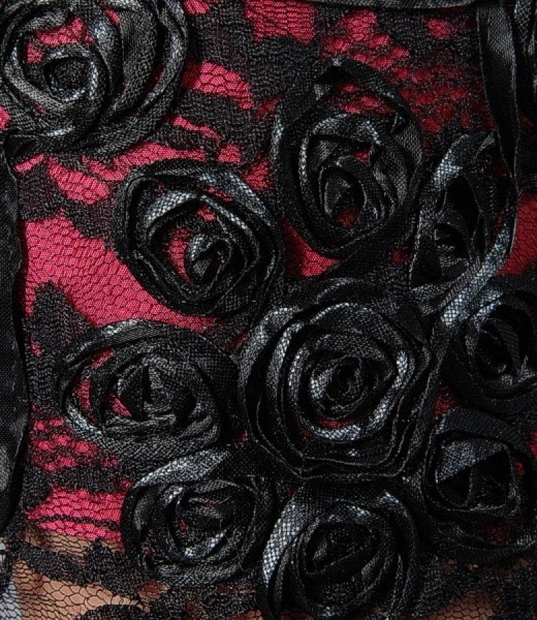 Rochie din saten si dantela cu funda