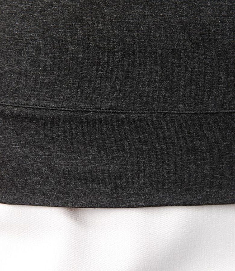 Tricou din jerse uni cu umeri cazuti