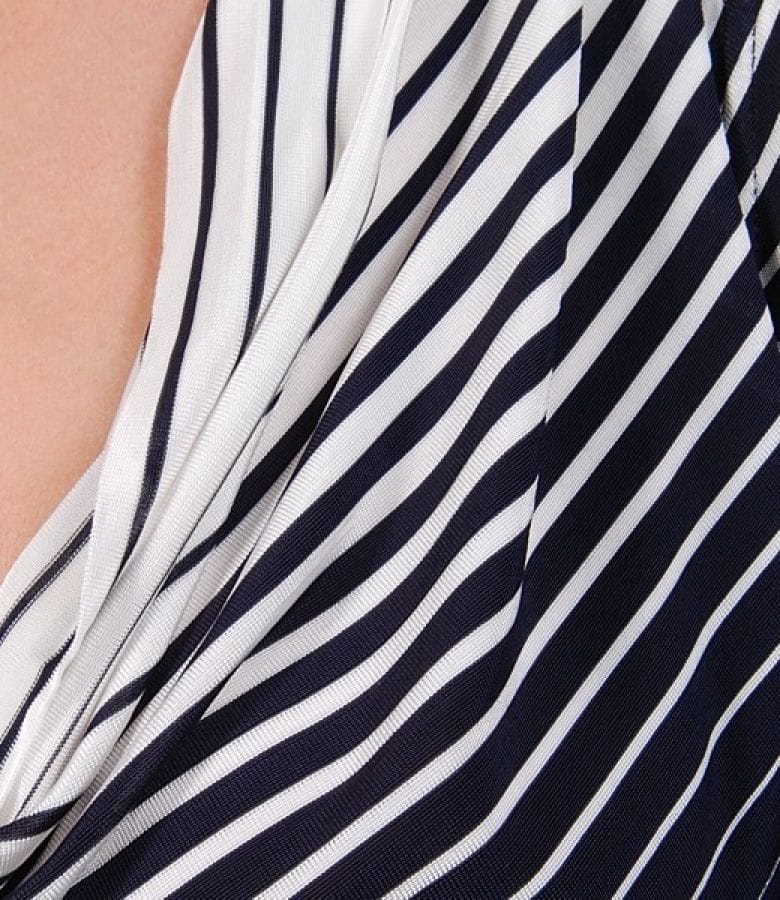 Tricou cu falduri din jerse imprimat