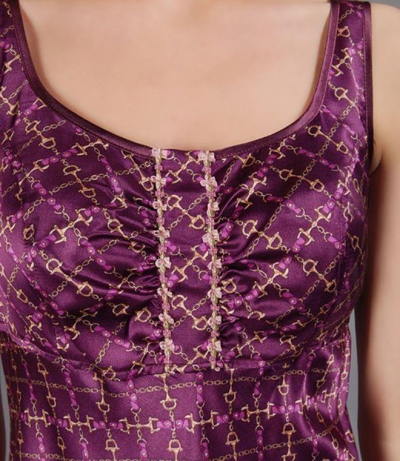 Rochie din saten elastic imprimat