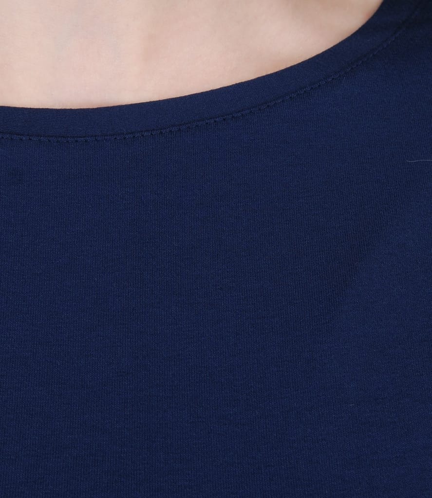 Tricou din jerse uni cu umeri cazuti