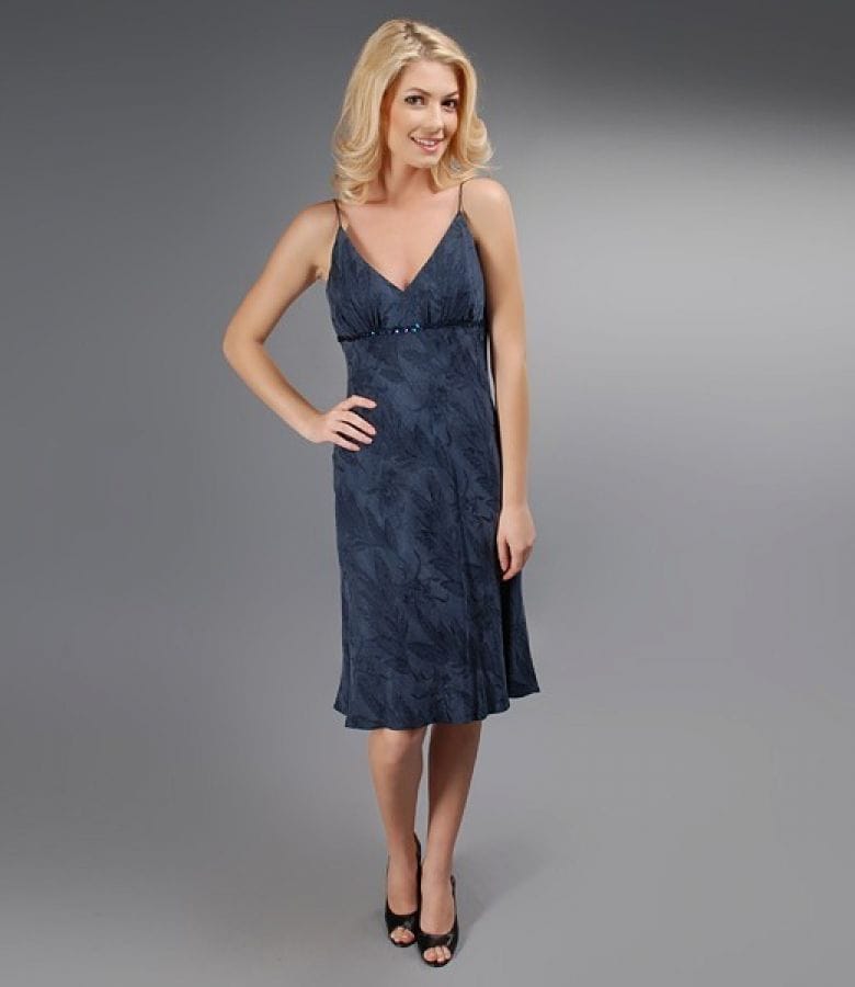 Rochie din viscoza brocart bleumarin