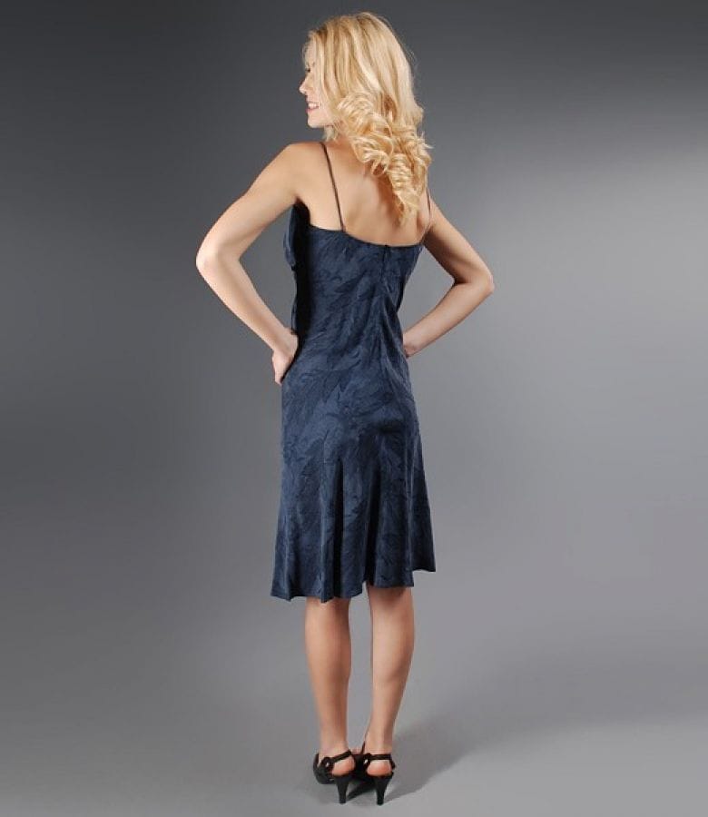 Rochie din viscoza brocart bleumarin