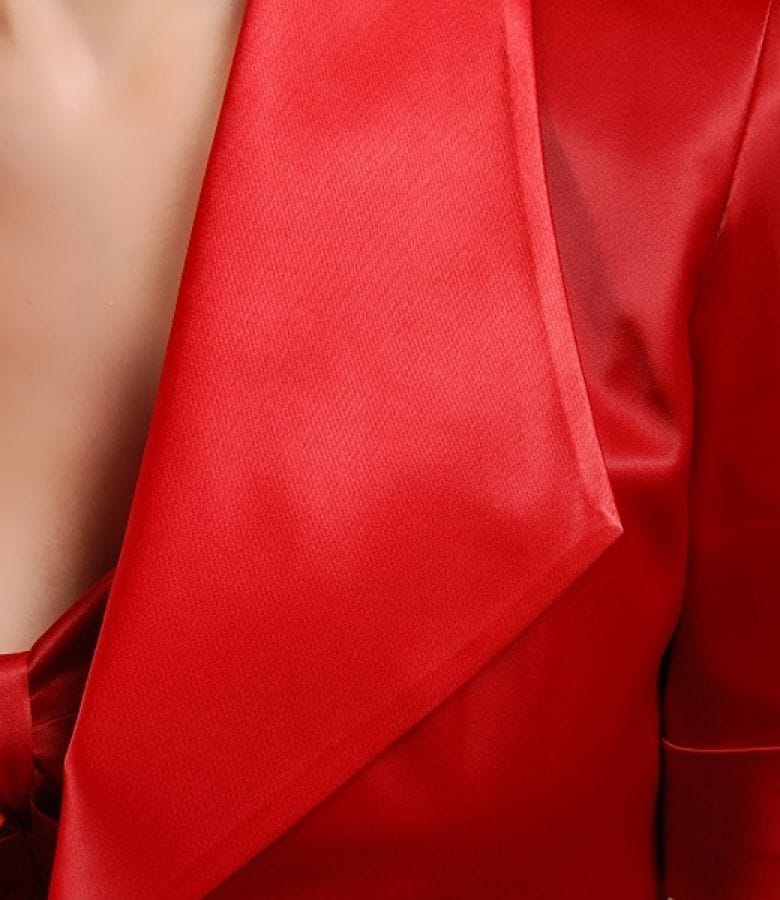 Bolero din saten rosu