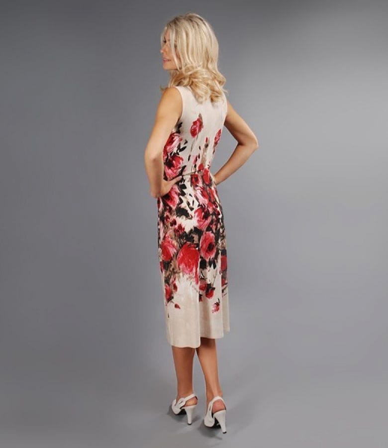 Rochie jerse imprimat cu nod pe bust