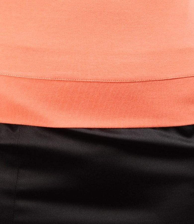 Tricou din jerse uni cu umeri cazuti