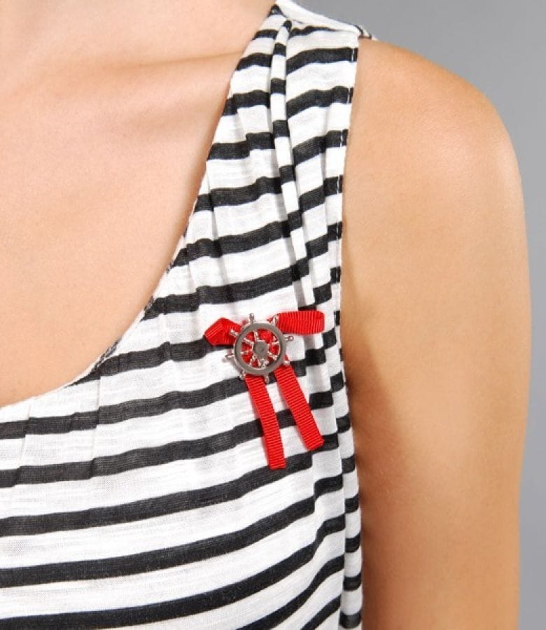 Tricou marinar din jerse cu dungi