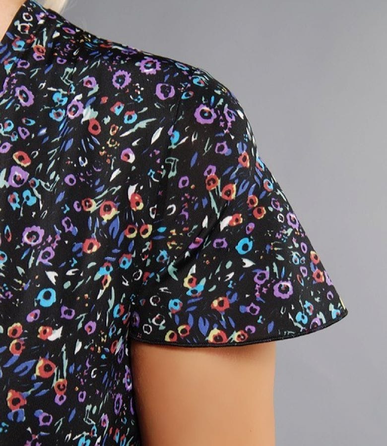 Rochie jerse imprimat cu volan