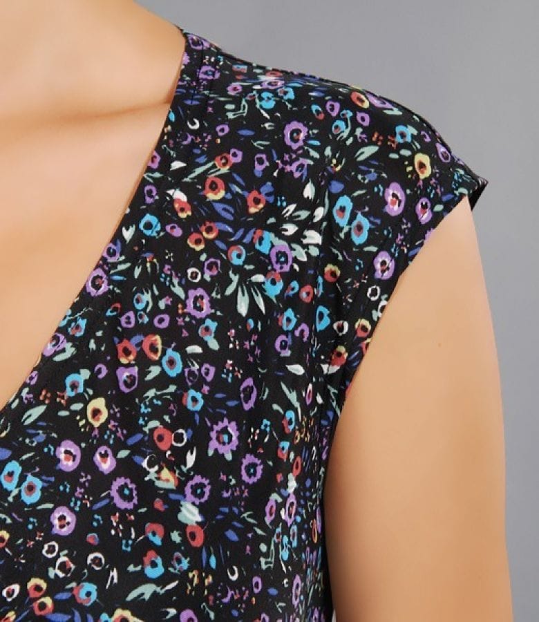 Tricou cu nod din jerse imprimat
