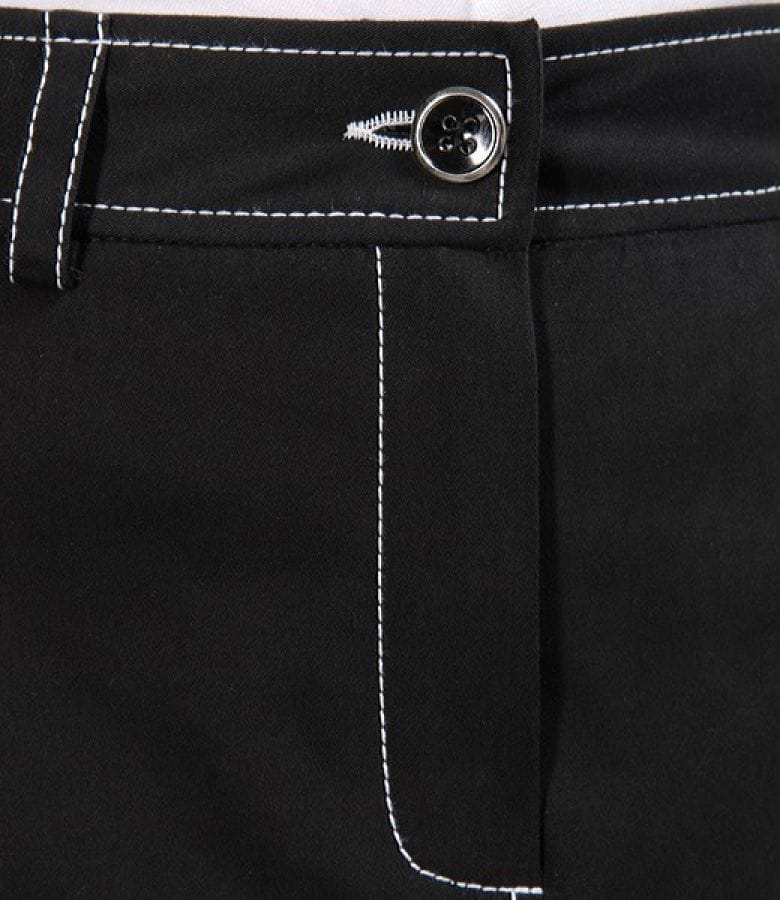 Fusta din bumbac elastic cu tighele contrast si buzunare