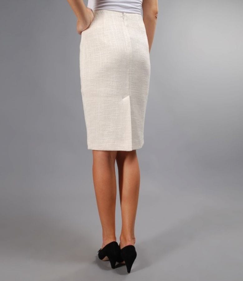 Fusta din bucle de bumbac elastic ecru