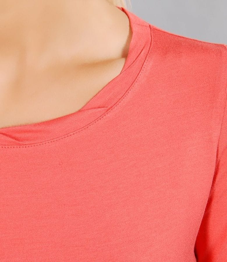 Tricou din jerse uni cu garnitura