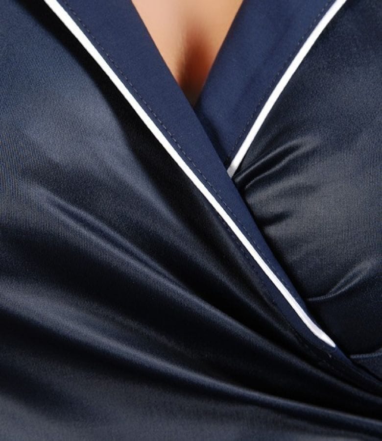 Camasa din jerse elastic satinat si bumbac cu guler ascutit