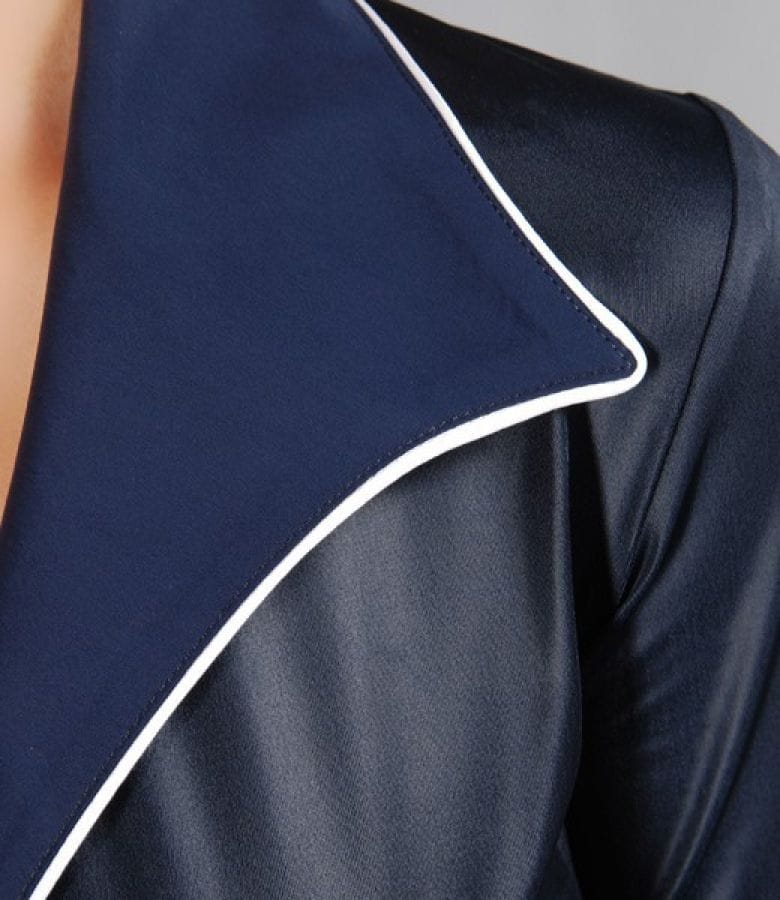 Camasa din jerse elastic satinat si bumbac cu guler ascutit