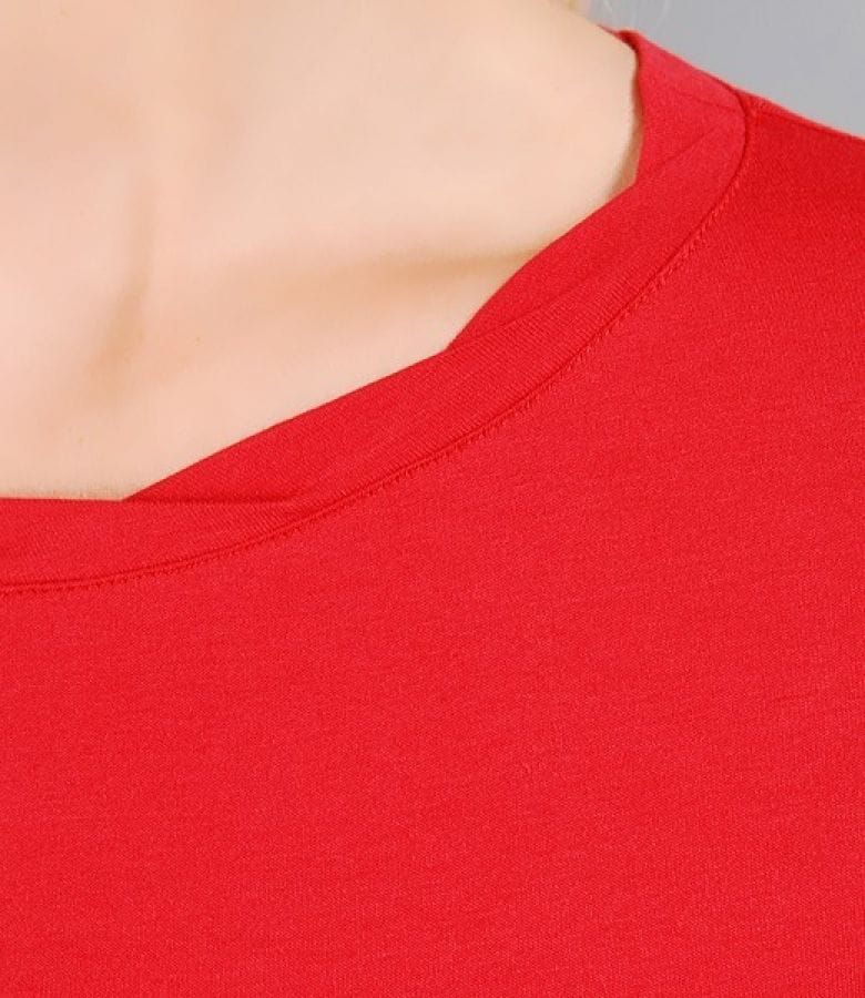 Tricou din jerse uni cu garnitura