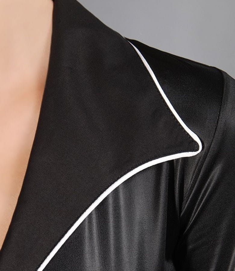 Camasa din jerse elastic satinat si bumbac cu guler ascutit
