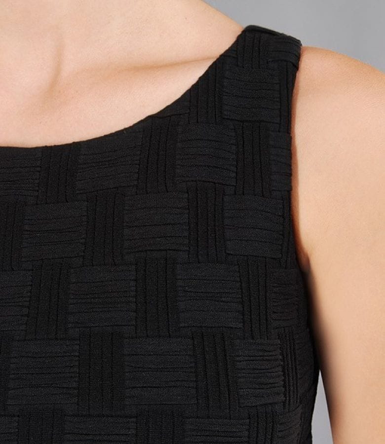 Rochie din jerse gros negru cordon din catifea