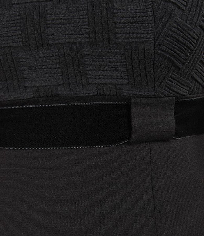 Rochie din jerse gros negru cordon din catifea
