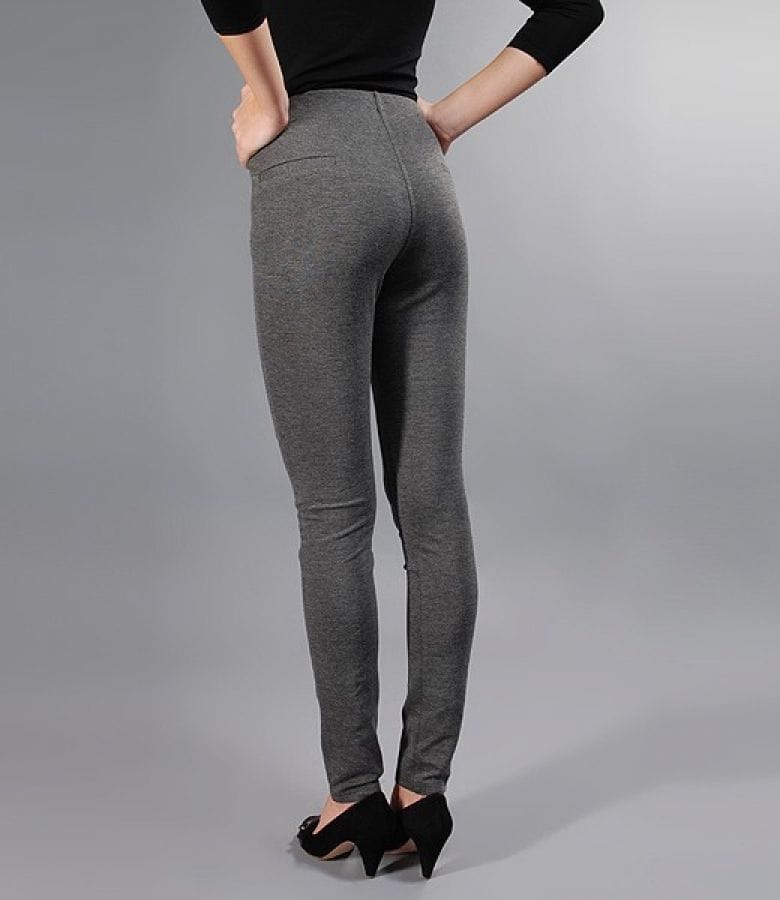 Pantaloni din jerse gros gri