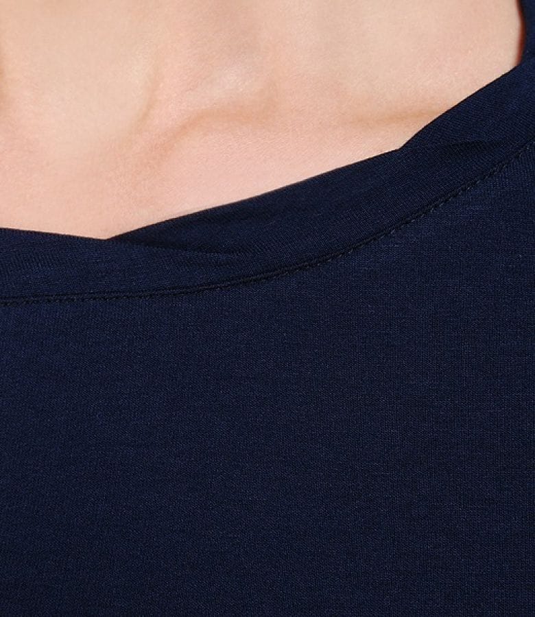 Tricou din jerse uni cu garnitura