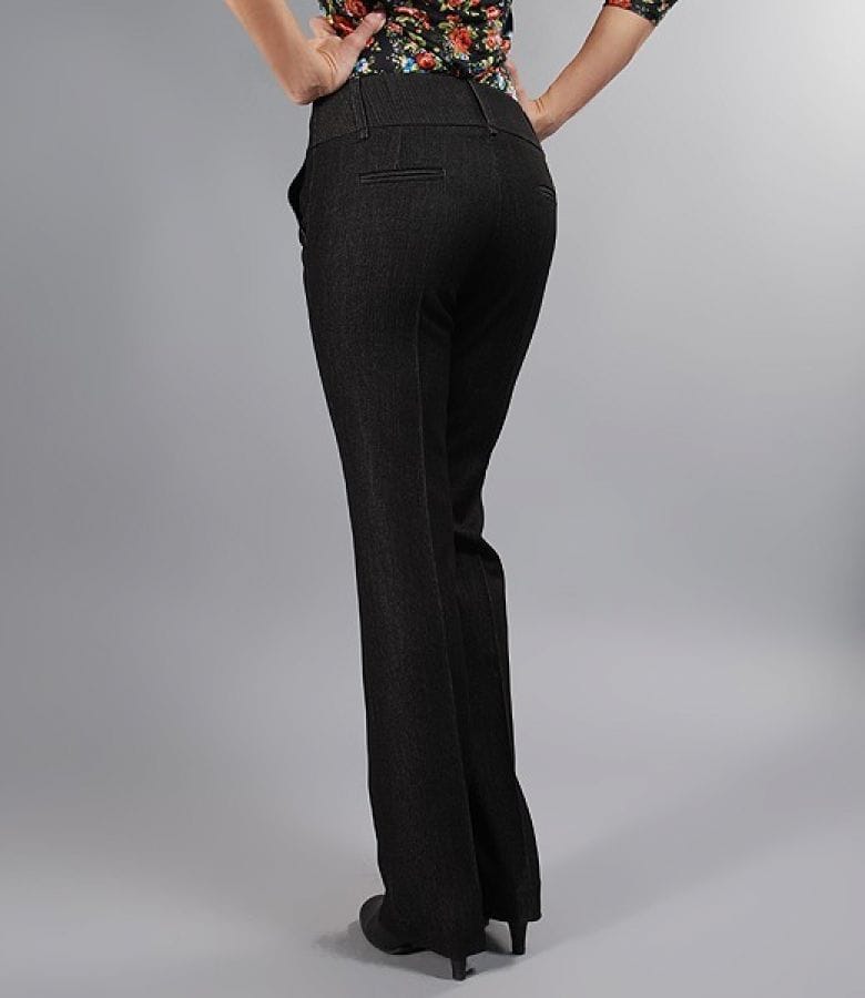 Pantaloni cu buzunare din tesatura elastica gri