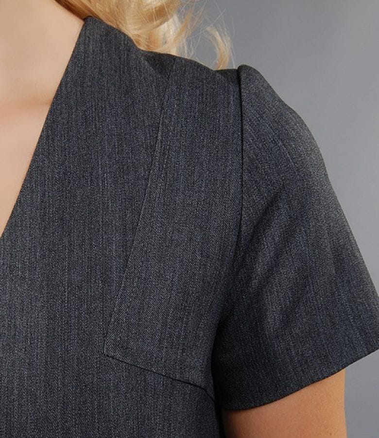 Rochie cu cordon din tesatura elastica gri
