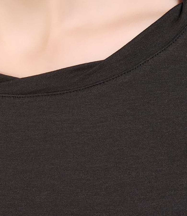 Tricou din jerse uni cu garnitura