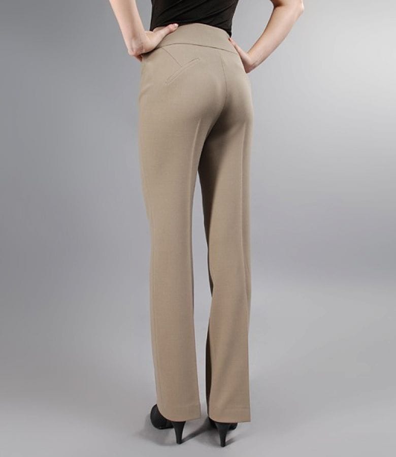 Pantaloni din lana virgina elastica cu cordon lat