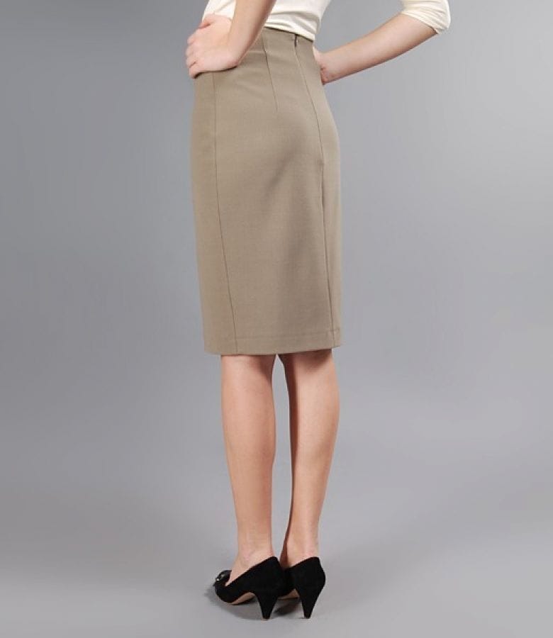Fusta bej din lana virgina elastica