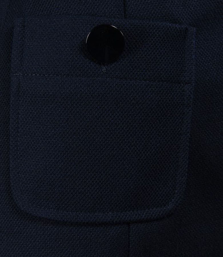 Sacou din jerse elastic gros bleumarin cu buzunare