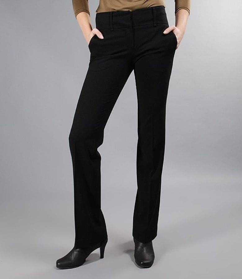 Pantaloni office negri cu buzunare