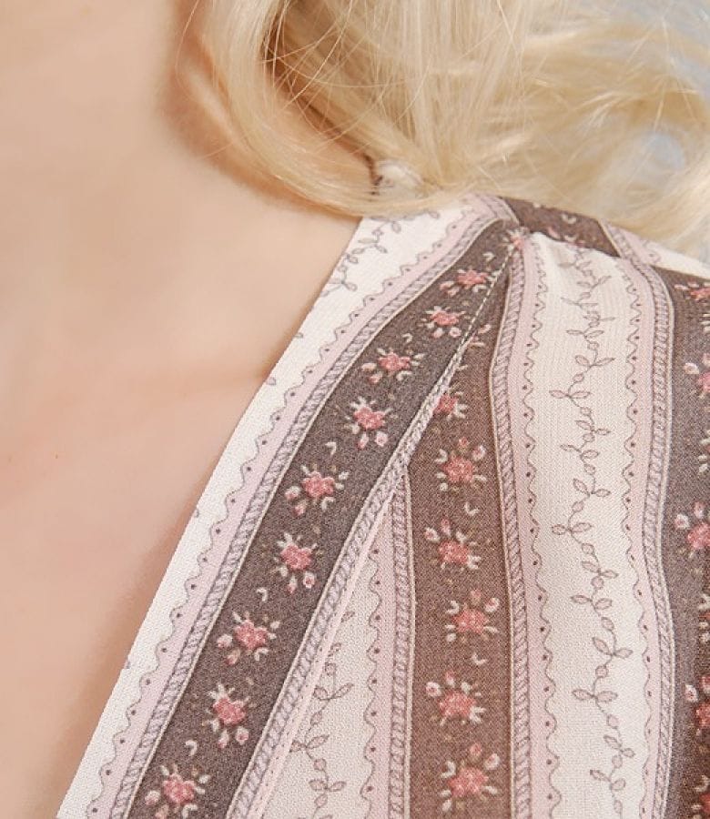 Bluza din voal imprimat cu funda