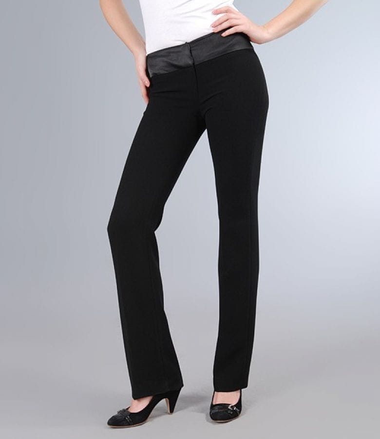 Pantaloni eleganti cu garnitura saten