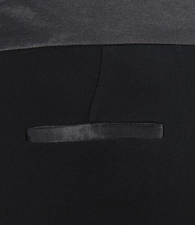 Pantaloni eleganti cu garnitura saten