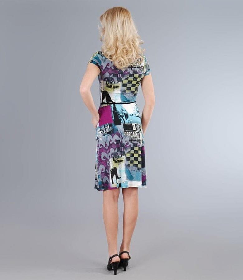 Rochie din jerse cu imprimeu grafic