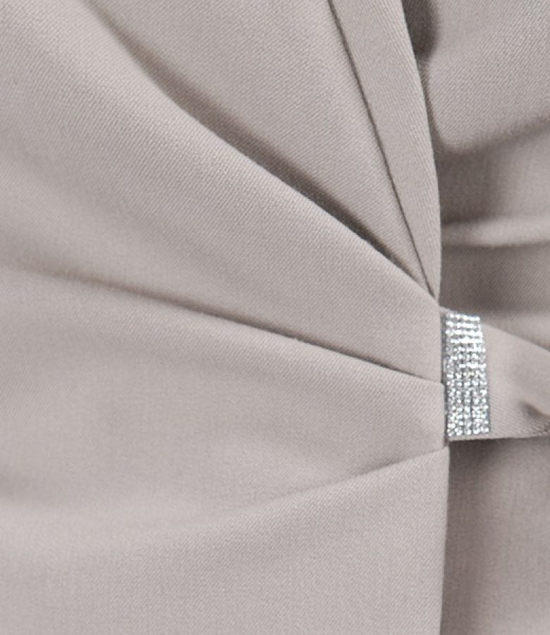 Sacou elegant cu funda din stofa elastica gri