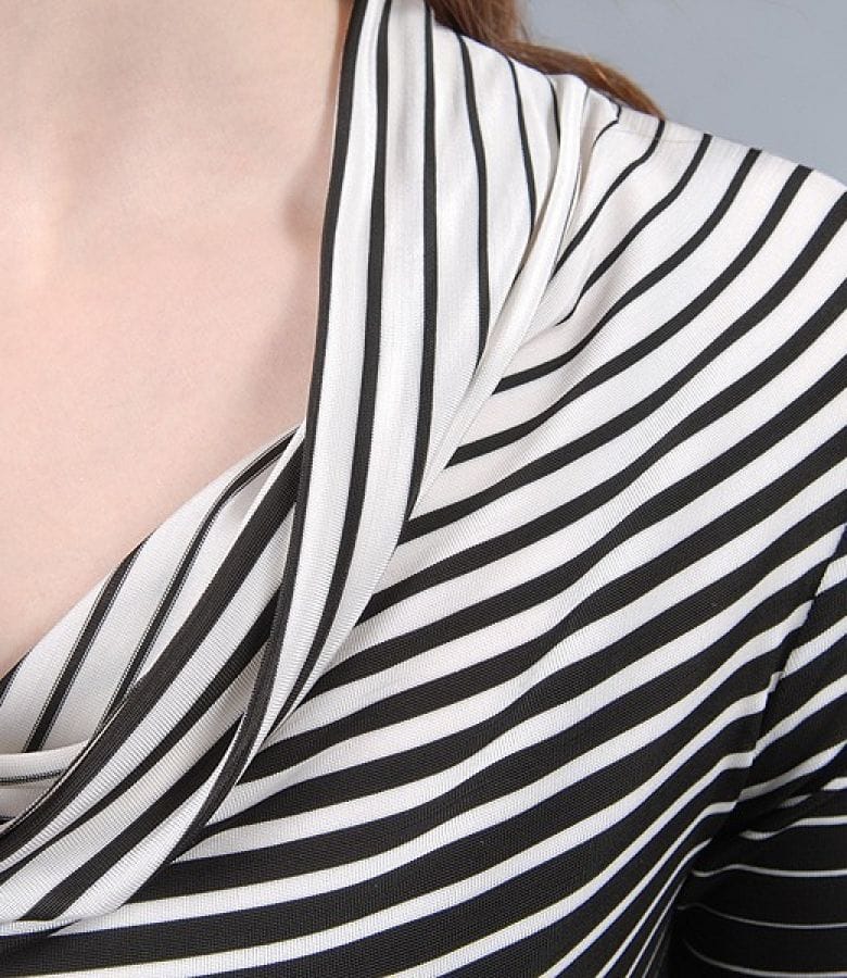Tricou jerse imprimat cu falduri