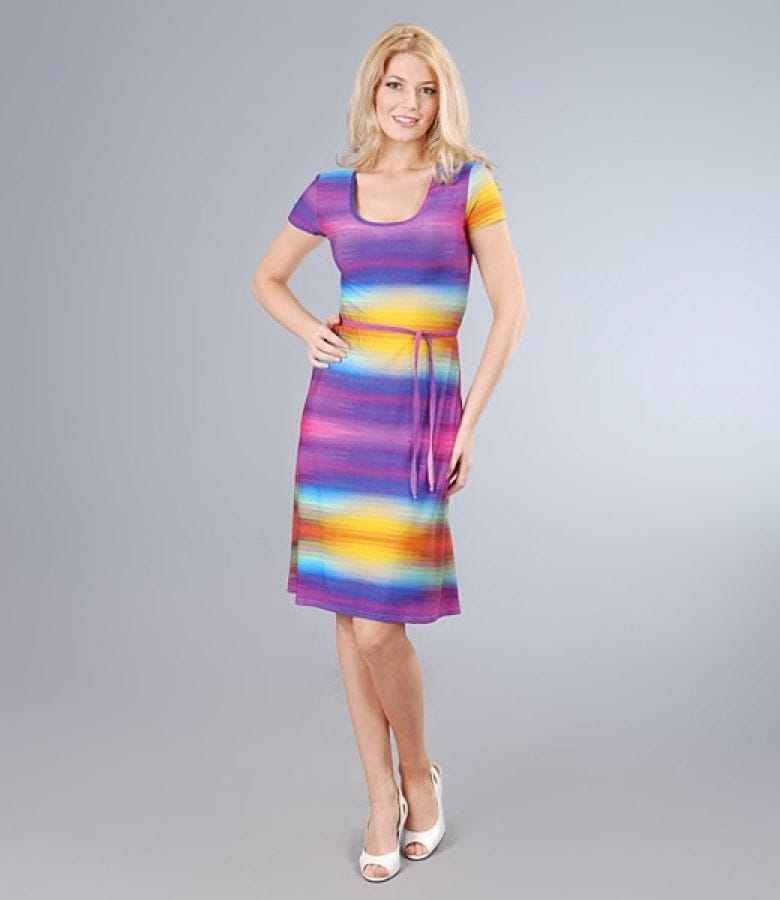 Rochie din jerse cu imprimeu grafic