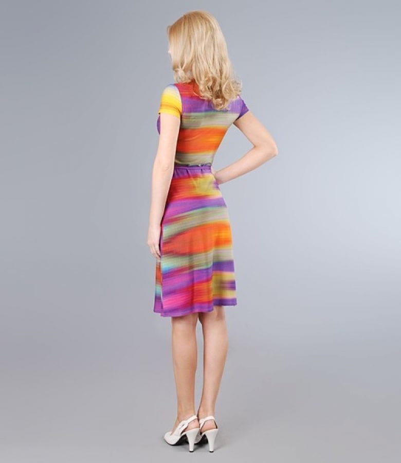Rochie din jerse cu imprimeu grafic