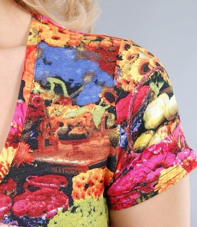Rochie din jerse cu imprimeu grafic