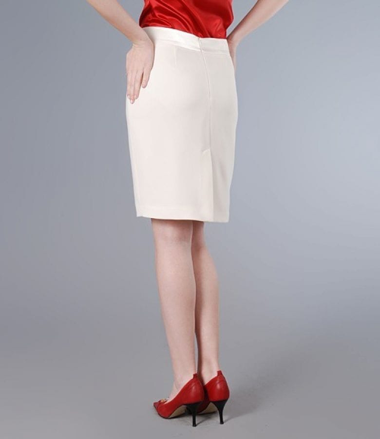 Fusta eleganta cu garnitura saten