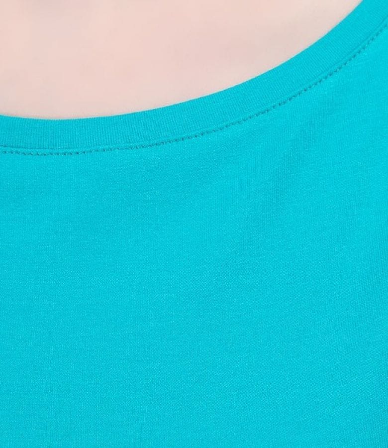 Tricou din jerse uni cu umeri cazuti