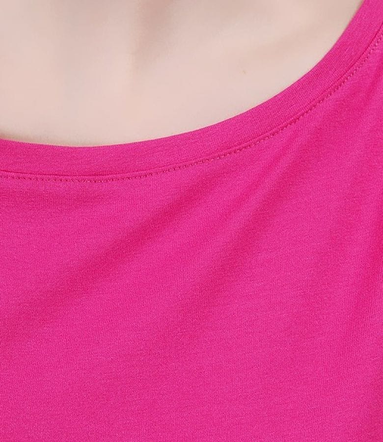 Tricou din jerse uni cu umeri cazuti
