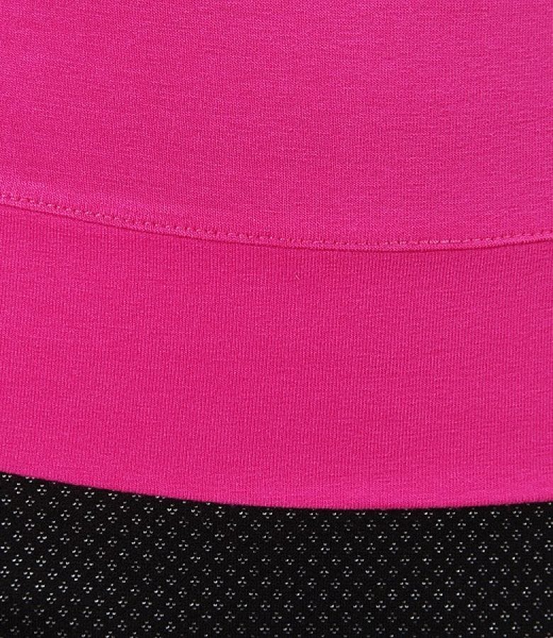 Tricou din jerse uni cu umeri cazuti
