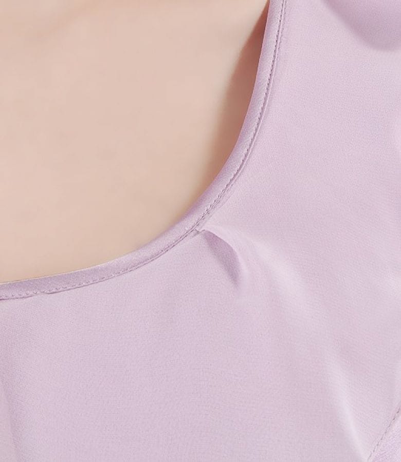 Tricou din jerse elastic cu jabou si aripioare de voal