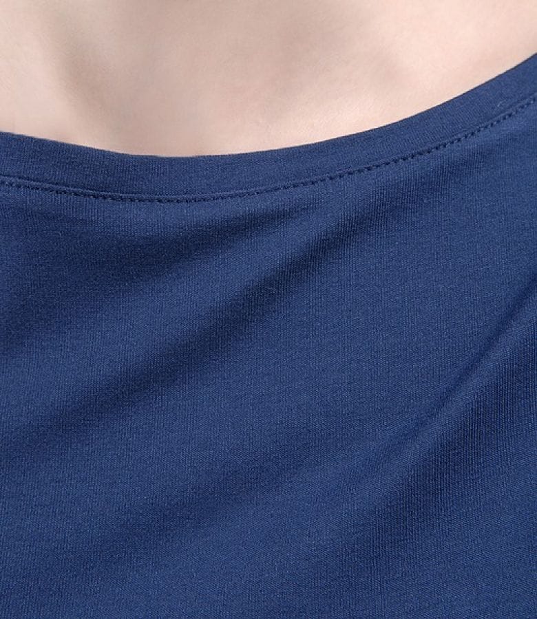 Tricou din jerse uni cu umeri cazuti