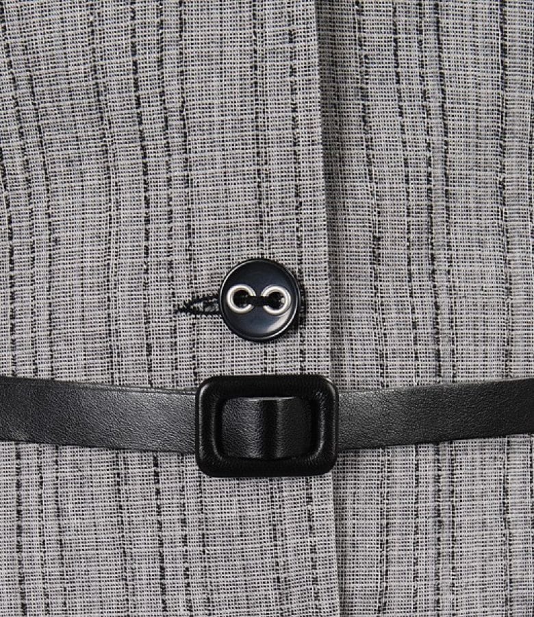 Sacou din bumbac elastic gri cu funda