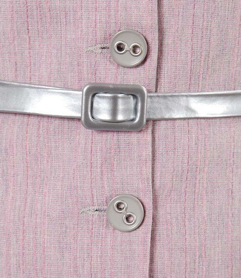 Sacou din bumbac elastic roz cu funda