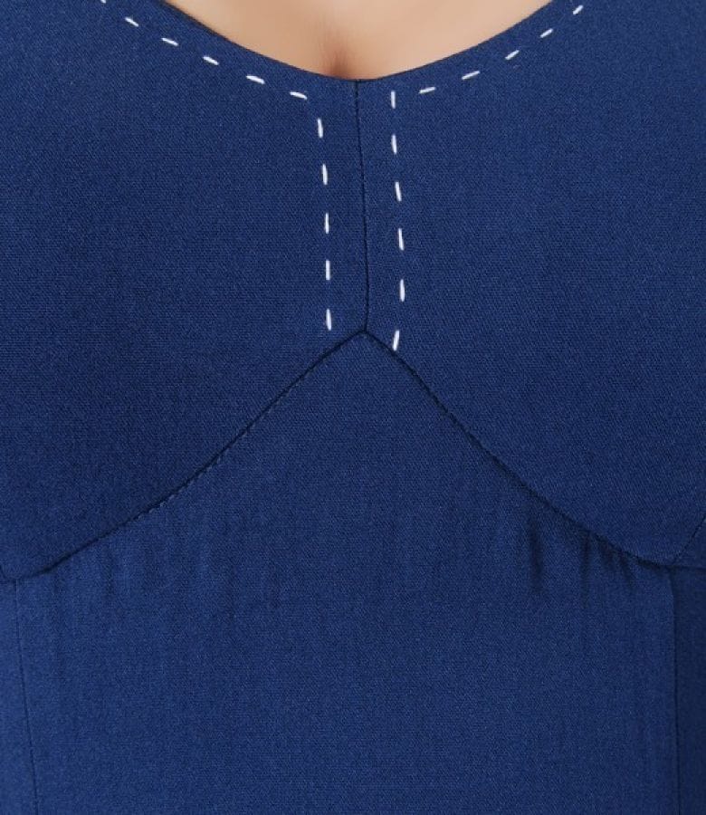 Rochie din  viscoza creponata albastra